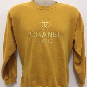 yellow vintage chanel sweatshirt